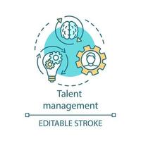 Talent management concept icon. Developing and retaining employee idea thin illustration. High-potential specialist coaching. Worker training program. Vector isolated outline drawing. Editable stroke