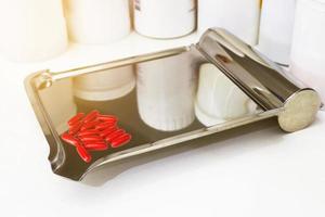 empty medical counting drug tray for drugstore photo