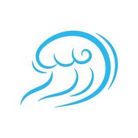 blue water wave line icon in the sea vector