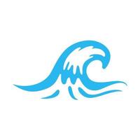 blue water wave line icon in the sea vector