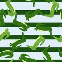 Cute crocodile seamless pattern. Background with funny alligator in doodle style for fabric. vector