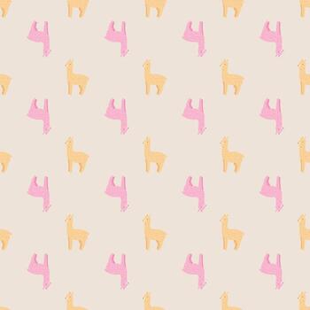 alegre patrón sin costuras de alpaca. fondo con llama divertida en estilo garabato para tela. vector