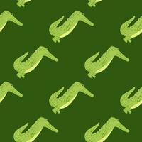 Cute crocodile seamless pattern. Background with funny alligator in doodle style for fabric. vector