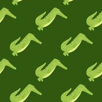 Cute crocodile seamless pattern. Background with funny alligator in doodle style for fabric. vector