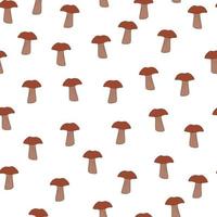 Seamless pattern with mushrooms. Background of forest autumn vegetable in doodle style. vector