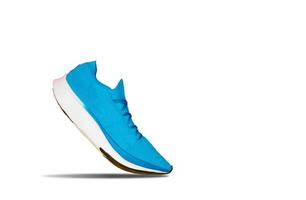 blue running shoe isolated on white photo