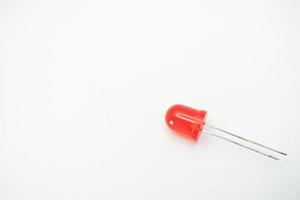 red diode on white background. Red Isolated Diode. photo