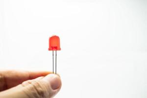 red diode on white background. Red Isolated Diode. photo