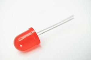 red diode on white background. Red Isolated Diode. photo