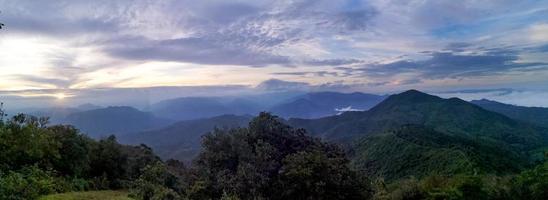 Panorama view of mountain in the morning. photo