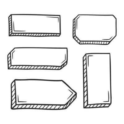 Hand drawn frames element. Vector template of blank 3D sketched frame. Suitable for information box, infographic, and poster design element.