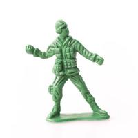 Toy soldier isolated on white background. photo