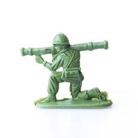 Toy soldier isolated on white background. photo