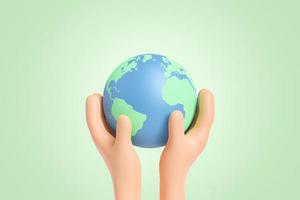 manos sosteniendo el planeta tierra redondo