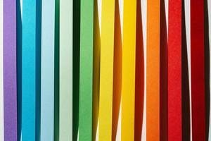 Rainbow colored paper stripe waves photo