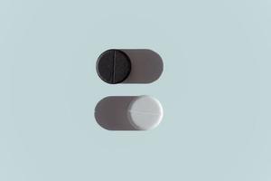 Black and white pill with shadow photo