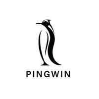 logotipo de diseño de ilustración frente a pájaro pingüino, plantilla vector