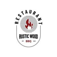 Vintage Retro Rustic Barbecue Labels Barbeque Labels Logo Design Vector