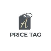 Logo design Price tag icon in trendy outline style design, letter A. Vector graphic illustration. Tag symbol for website design.