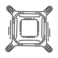 CPU Cooler Brackets Icon. Doodle Hand Drawn or Outline Icon Style. vector