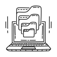 File Explorer Icon. Doodle Hand Drawn or Outline Icon Style. vector