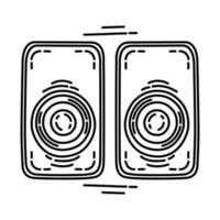 icono de altavoz portátil. garabato dibujado a mano o estilo de icono de contorno. vector