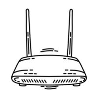 icono del enrutador wifi. garabato dibujado a mano o estilo de icono de contorno. vector