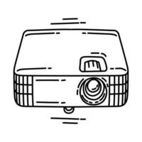 Projector Portable Icon. Doodle Hand Drawn or Outline Icon Style. vector