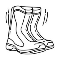 icono de botas de moto. garabato dibujado a mano o estilo de icono de contorno. vector