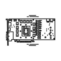 Graphics Processing Unit Icon. Doodle Hand Drawn or Outline Icon Style. vector