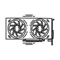 Graphics Card Icon. Doodle Hand Drawn or Outline Icon Style. vector