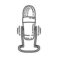 Microphone Wireless Icon. Doodle Hand Drawn or Outline Icon Style. vector