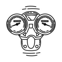 Speedometer Icon. Doodle Hand Drawn or Outline Icon Style. vector