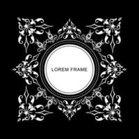 elegant white and black circle vintage frame design vector