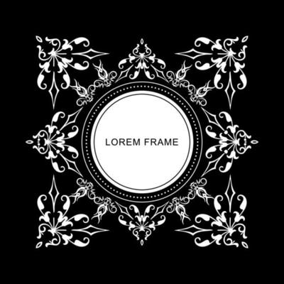 elegant white and black circle vintage frame design