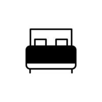 cama, dormitorio línea sólida icono vector ilustración logotipo plantilla. adecuado para muchos propósitos.