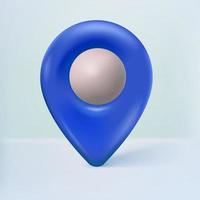 3d pin map navigation. 3d render cute cartoon style vector