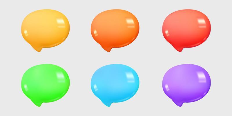 colorfull speech bubble chat collection set