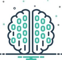 Mix icon for binary mind vector
