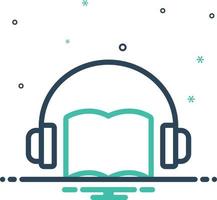 icono de mezcla para audiolibro vector