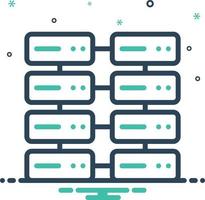 Mix icon for database interconnected vector