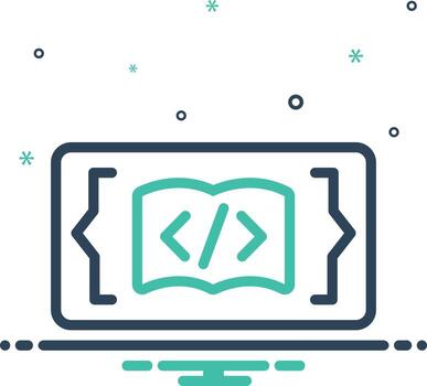 Mix icon for code learning vector