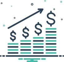 Mix icon for dollar analysis vector