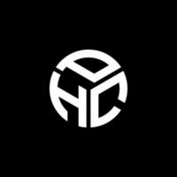 PHC letter logo design on black background. PHC creative initials letter logo concept. PHC letter design. vector