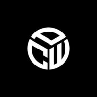 PCW letter logo design on black background. PCW creative initials letter logo concept. PCW letter design. vector