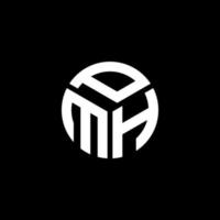PMH letter logo design on black background. PMH creative initials letter logo concept. PMH letter design. vector