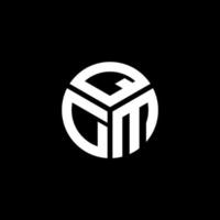 QDM letter logo design on black background. QDM creative initials letter logo concept. QDM letter design. vector