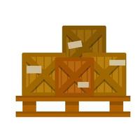 Package on wooden pallet. vector