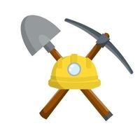 Pick and shovel. Miner and digger tool. vector