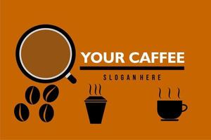 Coffee house logo template design,With coffee beans, cups and cups, For Banner Posters and more vector